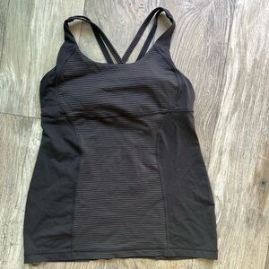 lululemon athletica Black  and gray striped Tank Top